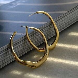 Irregular hoop statement earrings; nwot